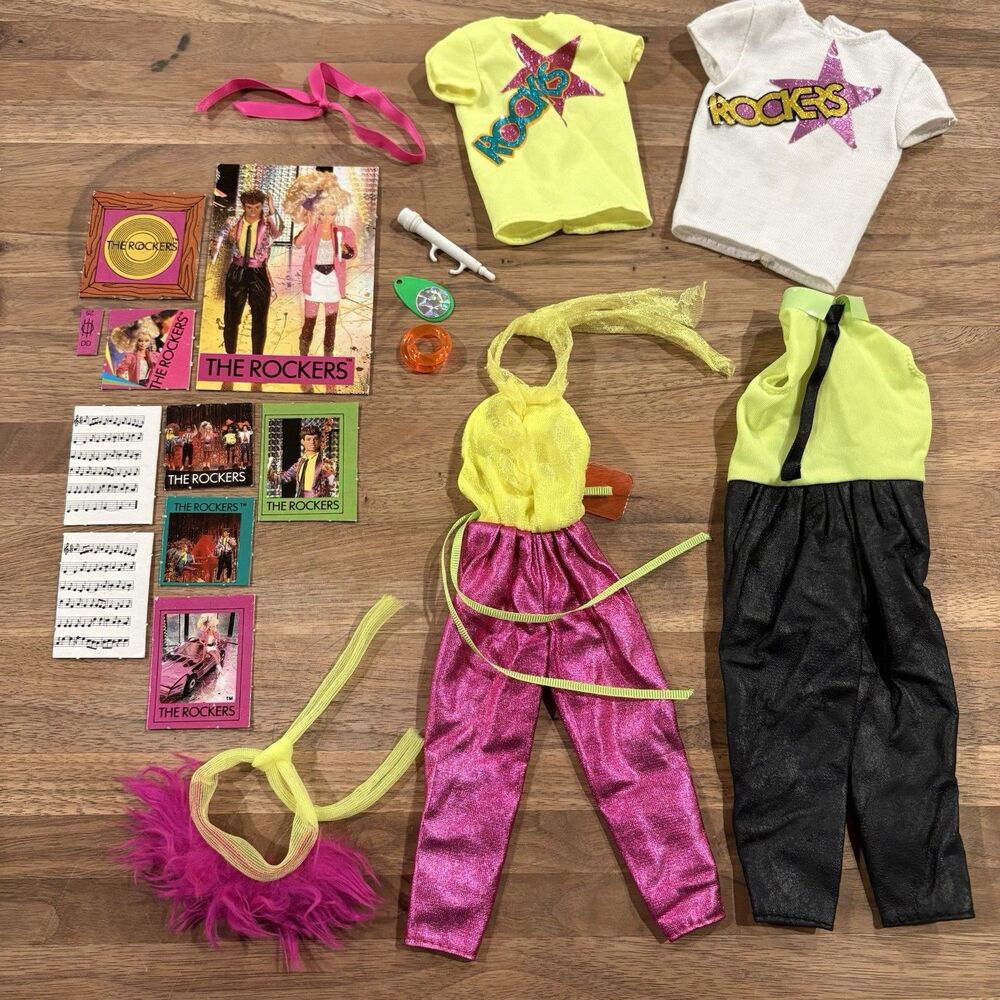 Barbie & the Rockers Doll Clothes Accessories Outfit Shirt Bracelet Posters Belt